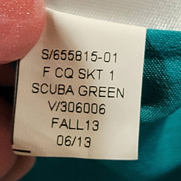 Skirt Midi Classy A-Line Green Scuba Banana Republic Women Size 8 Lined Side Zip - Picture 11 of 12